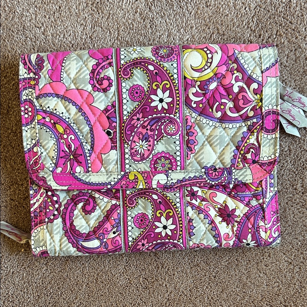 Vera Bradley Pink and Purple Paisley Quilted Clutch